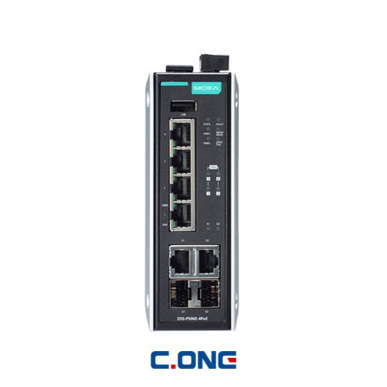 سوییچ شبکه +PoE مدل EDS-P506E-4PoE-2GTXSFP موگزا - شرکت سیوان